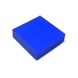 1" Square Blue Rubber Pad With Adhesive Backing